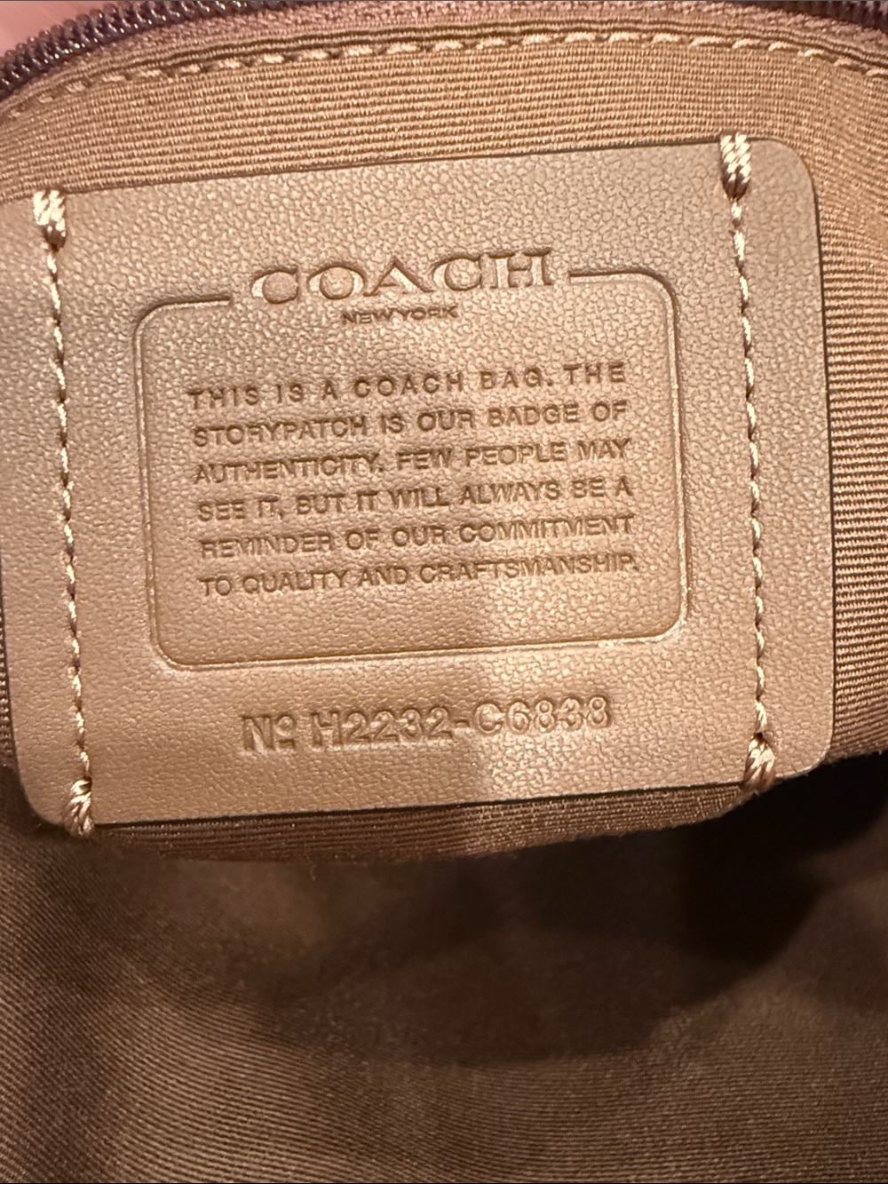 Coach Brown Signature Canvas Shoulder Bag with Black Straps - Picture 3 of 5